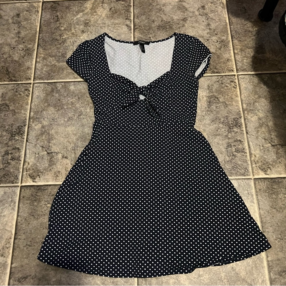 Forever 21 Navy Polka Dot Mini Dress